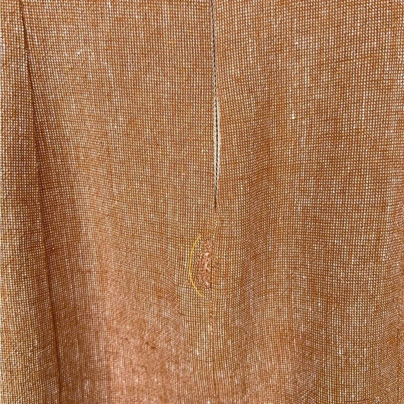 Lykke Wullf Fig Dress Pecan Linen Cotton Mini Dress Square Neck Neutral Medium - Picture 9 of 12